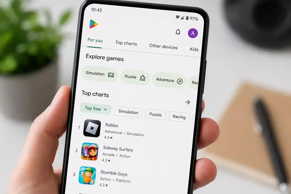 Google Play Store testa una nuova scheda Giochi: trovare il genere giusto potrebbe diventare molto più rapido