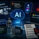 Collage tecnologico futuristico con AI