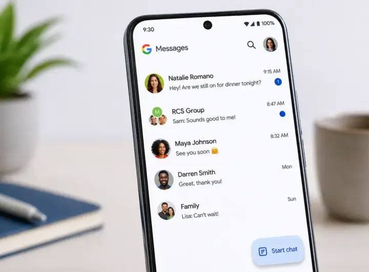 Smartphone con Google Messages